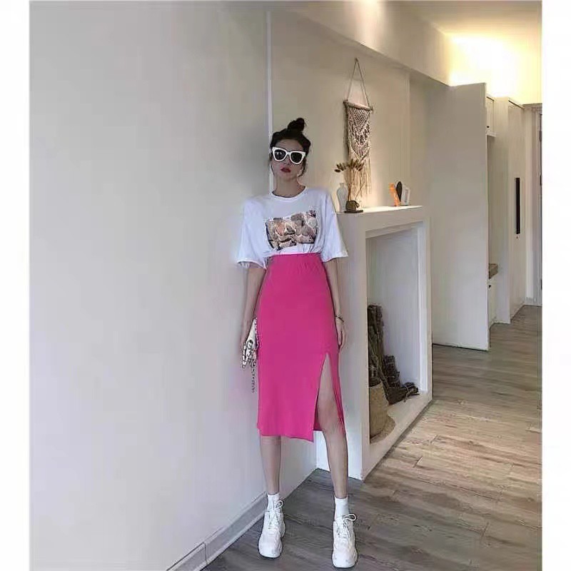 Cicishop (พร้อมส่ง)กระโปรงไหมพรม แหวกข้าง ผ้านิ่มยืดได้(3215) ราคา ถูกที่สุด ดีลบีเคเค แกลเลอรีภาพที่ 4