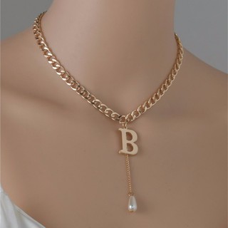 faux pearl charm necklace สร้อยคอสายฝอ