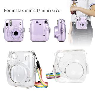 ราคาเคสกล้อง สีใส พร้อมสายสะพายไหล่ สําหรับ fujifilm instax mini 7s 7c 11 Mini8 8+ 9 instax 25 26