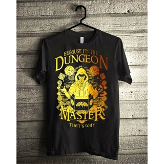 T-shirt เสื้อยืดแขนสั้นลําลอง คอกลม พิมพ์ลายมังกร IM The Dm ThatS Why Dungeons ทรงหลวม สีดํา แฟชั่นสําหรับผู้ชาย S-5XL