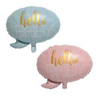 ลูกโป่งฟอยล์อลูมิเนียม ลาย Hello Baby สีฟ้า สีชมพู สําหรับตกแต่งวันเกิดเด็ก 2 ชิ้น