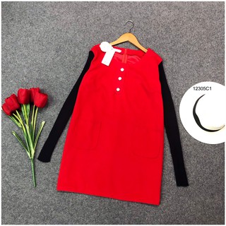 J12305 Dress เดรสโอเวอร์ไซส์แขนไหมพรม