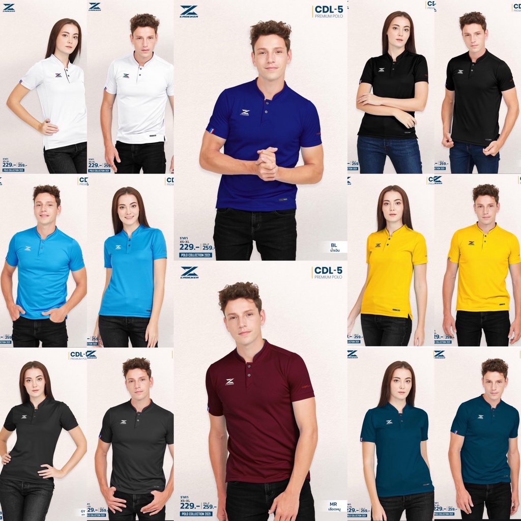 เสื้อโปโลคอจีน Cadenza CDL-5 รุ่นใหม่ ของแท้ โปโล ใส่ได้ทั้งชายหญิง  เสื้อทำงานสีพื้น เสื้อทำงานออฟฟ