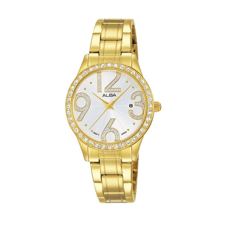 ALBA รุ่น AH7N16X1 นาฬิกาข้อมือผู้หญิงเรือนทอง  มือ✌🏻 ใช้งานเอง