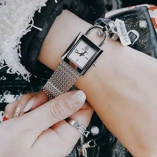 🎀 (สด-ผ่อน) นาฬิกาสีเงิน ทรงแม่กุญแจ TBW7101 กล่อง WS TORY BURCH SURREY STAINLESS STEEL LADIES WATCH