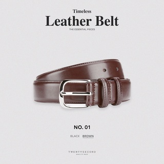 TWENTYSECOND เข็มขัดหนัง Leather Belt 01 - สีน้ำตาล / Brown