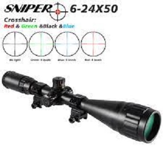 sniper 6-24x50 +ฟรีไฟฉายคาดหัว+ฟรีระดับน้ำตั้งกล้อง