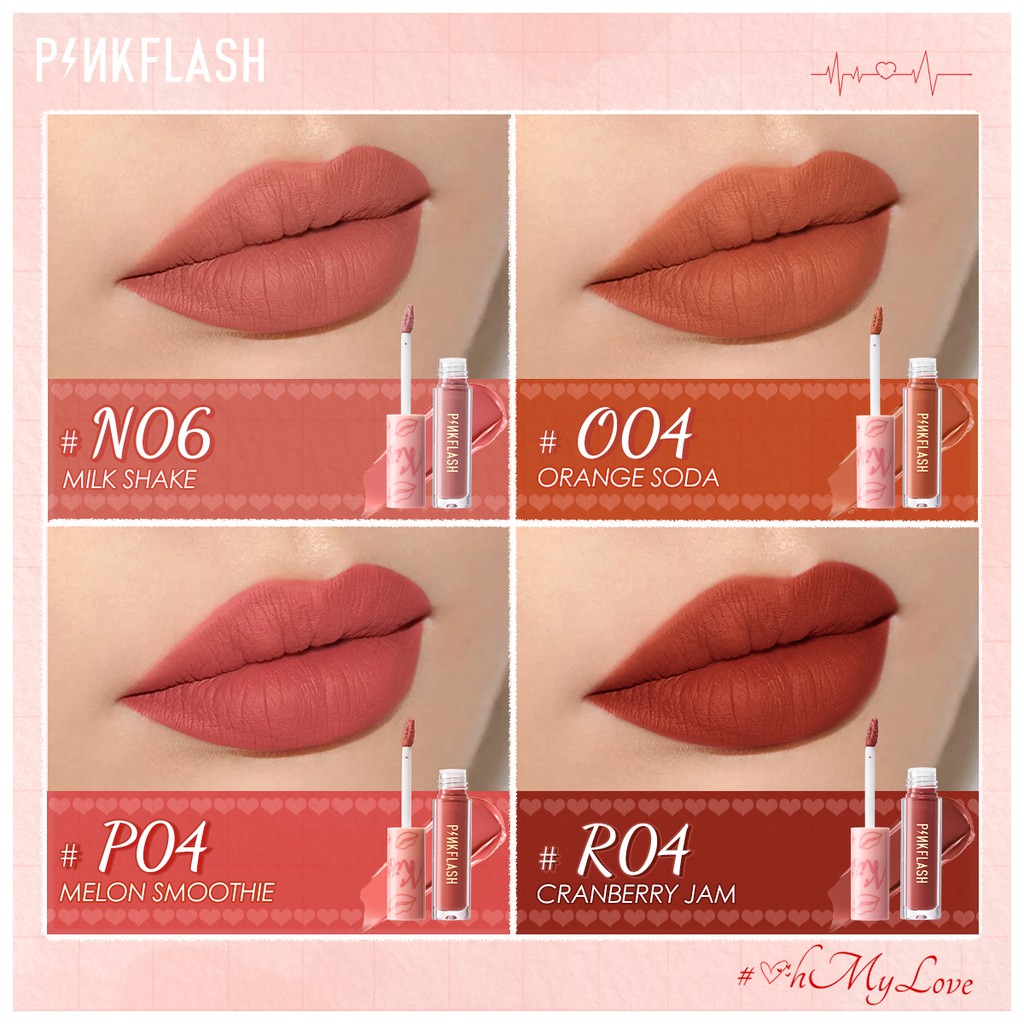 Pinkflash OhMyKiss ลิปสติก เนื้อแมตต์ เพิ่มความชุ่มชื้น ติดทนนาน #8
