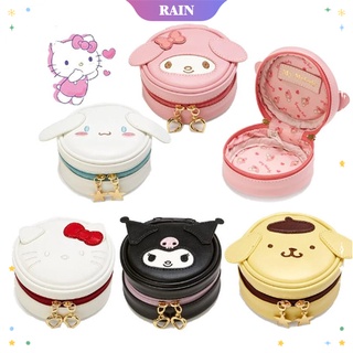 Kawaii Sanrio กล่องเก็บเครื่องประดับ หูฟัง กระเป๋าใส่เหรียญ ลายการ์ตูน Cinnamoroll Kuromi My Melody Pom Pom Purin Hello Kitty [RAIN]