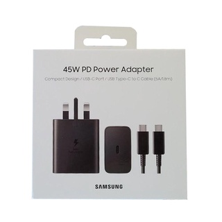 Samsung EP-T4510XBEGGB 45W PD Power Adapter (UK Plug) with USB-C to USB-C cable