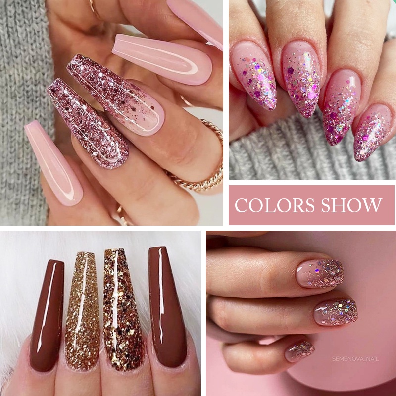 UR SUGAR 7.5 ml Bling Sequins UV Gel Poliah ติดทนนาน Glittery เล็บเจลที่มีสีสันสีแดงเล็บวานิช ราคา ถูกที่สุด ดีลบีเคเค แกลเลอรีภาพที่ 2