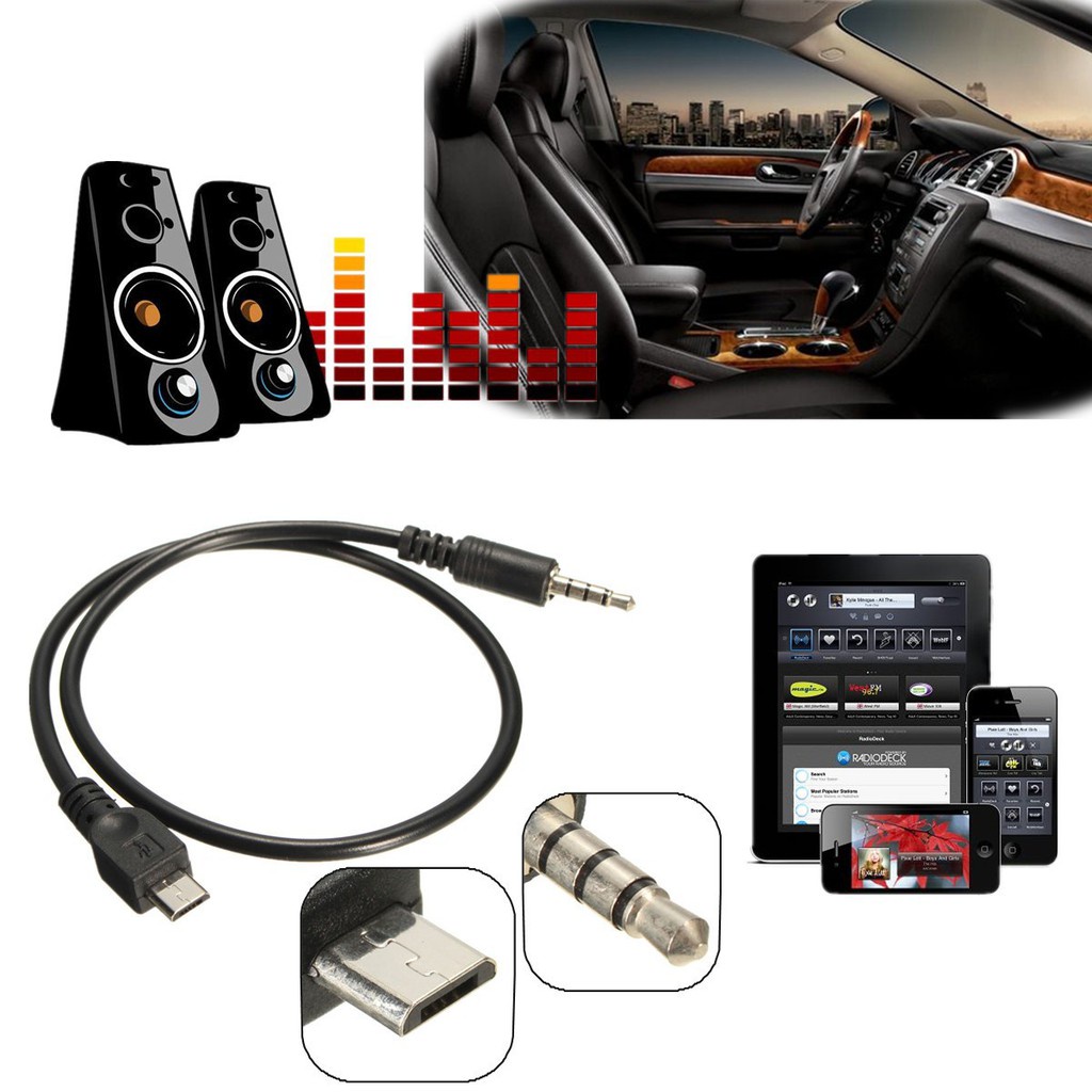 Android Micro USB เป็น DC 3.5 มม.อะแดปเตอร์เสียงสําหรับ V8 การ์ดเสียงเครื่องเล่นรถสีขาว TCH YIDEA
