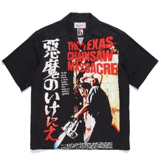 เสื้อยืดแขนสั้นลําลอง ทรงหลวม ลาย WACKO MARIA Devilman แฟชั่นฮาวาย สําหรับผู้ชาย และผู้หญิง