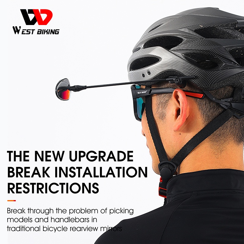 WEST BIKING กระจกมองหลังจักรยาน HD มุมมองกว้าง สำหรับจักรยานเสือภูเขาและสกู๊ตเตอร์ไฟฟ้า
