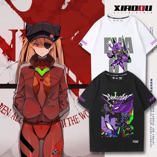 เสื้อยืดวินเทจเสื้อยืด EVA Evangelion ชาย Ayanori ร่วมแขนสั้น Asuka เครื่องแรกผ้าฝ้ายครึ่งแขนS-5XL