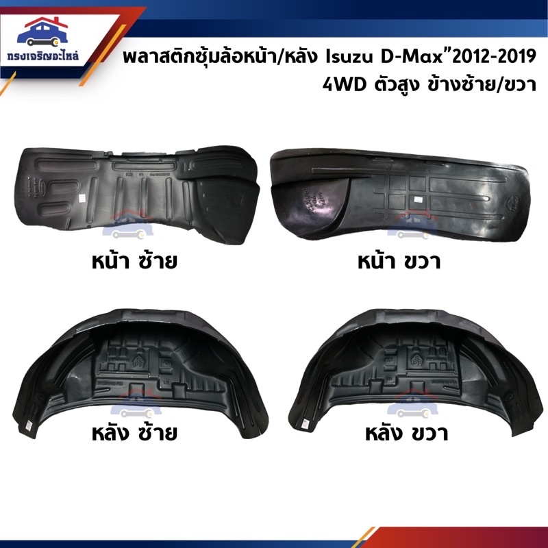 📦 พลาสติกกรุล้อหน้า ซุ้มล้อหน้า / พลาสติกกรุล้อหลัง ซุ้มล้อหลัง Isuzu D-Max”2012-2019 4WD ตัวสูง ข้า