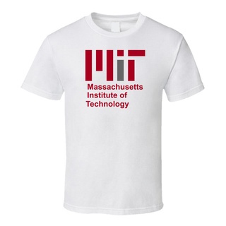 เสื้อยืดสีขาวเสื้อยืด พิมพ์ลายโลโก้ MIT Massachusetts Institute Technology สําหรับผู้ชาย ส่งฟรี 2 ชิ้นS-4XL