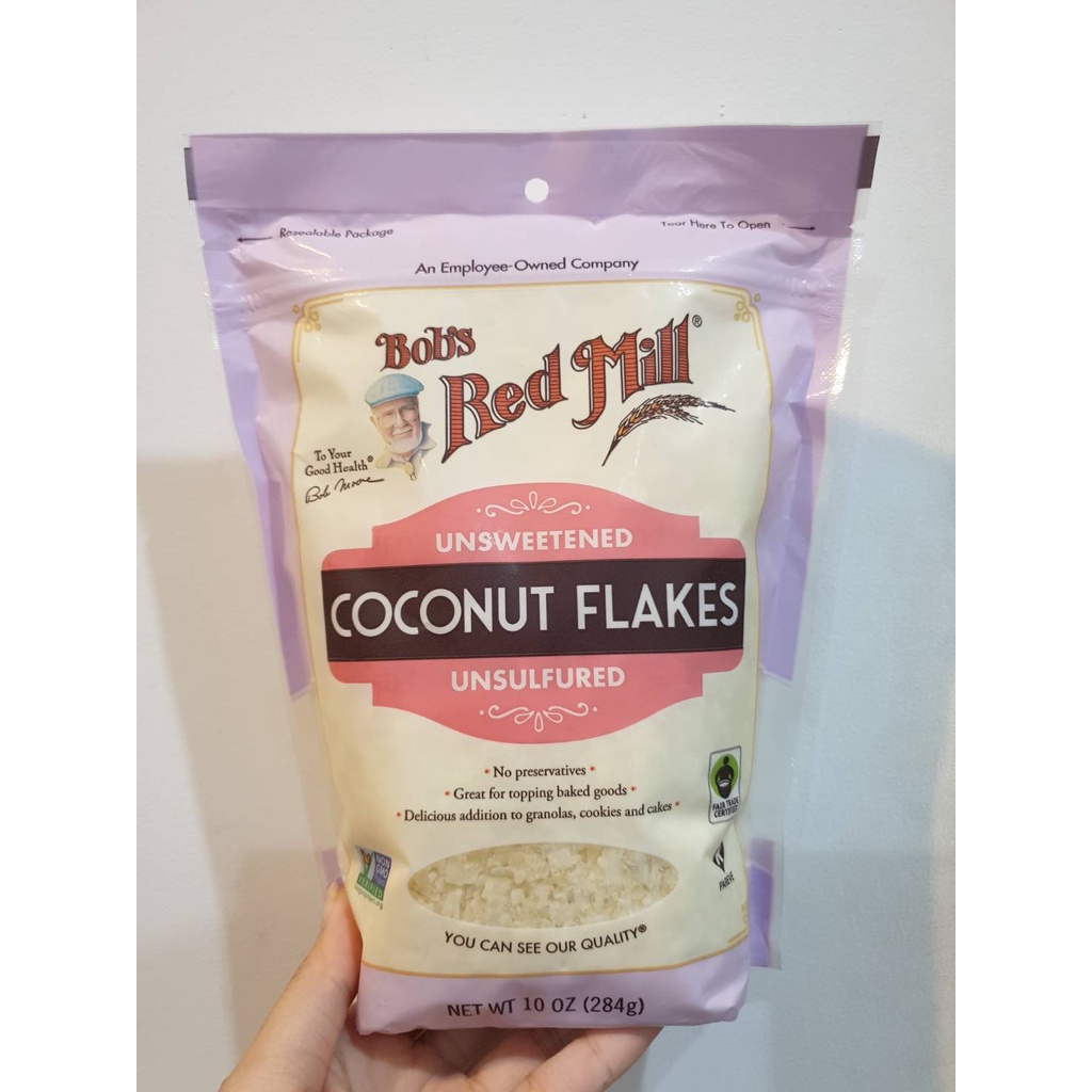 บ๊อบส์เรดมิลล์อันสวีทเทนด์เฟลกโคโคนัทอัลเชิฟเฟอร์ 284กรัม Bob's Red Mill Unsweetened Flake Coconut Alchofers 284g.