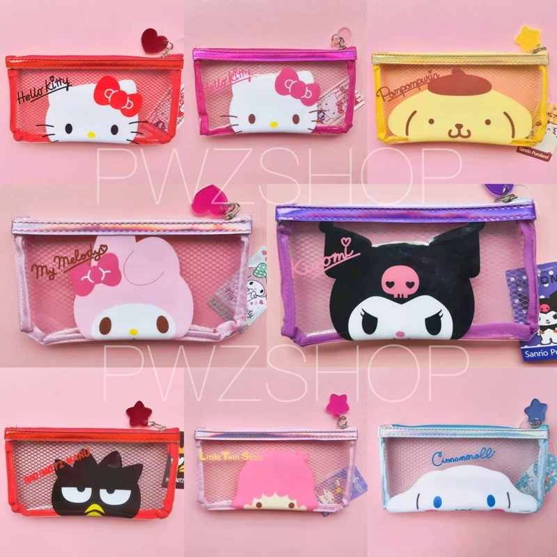 กระเป๋า ใส่เครื่องเขียน ดินสอ ปากกา Sanrio ซานริโอ้ Hello Kitty My Melody Kuromi Cinnamon roll Pompo