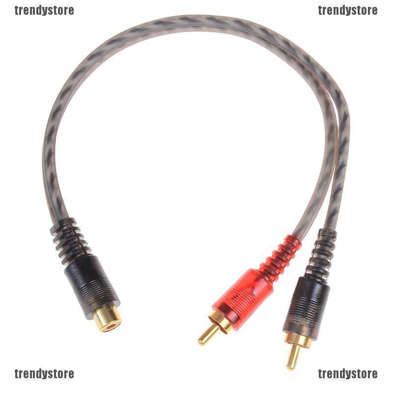 สายเคเบิ้ลแปลงเสียงรถยนต์ 1RCA ตัวเมีย เป็น 2RCA ตัวผู้ Y