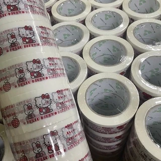 พร้อมส่ง สก็อตเทป กว้าง 2นิ้ว เทปกาวพิมพ์ระวังแตก หน้ายิ้ม เทปกาวลายคิตตี้ ที่ปิดกล่อง ติดกล่อง