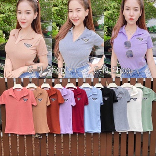 🧸เสื้อยืดคอปก🧸ปักปาด้า.No.12🔥งานฟรีไชส์🔥รอบอก32-36🔥