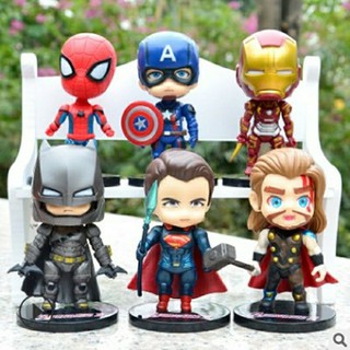 ✨พร้อมส่ง✨ฟิกเกอร์ฮีโร่ โมเดลฮีโร่มาเวล Marvel ชุด 6 ตัว พร้อมฐานยืน