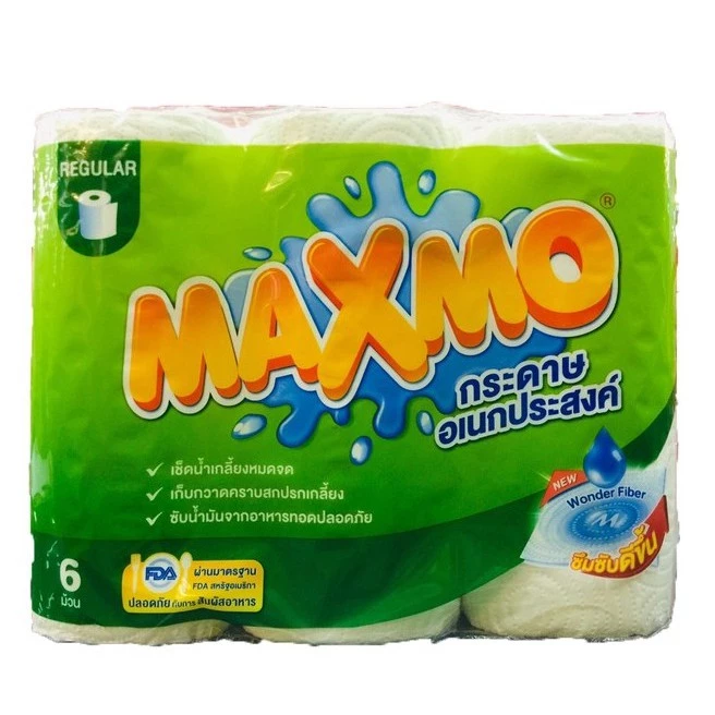 Maxmo แม็กซ์โม่ เร้กกิวล่า กระดาษอเนกประสงค์ 48 แผ่น [แพ็ค 6 ม้วน]