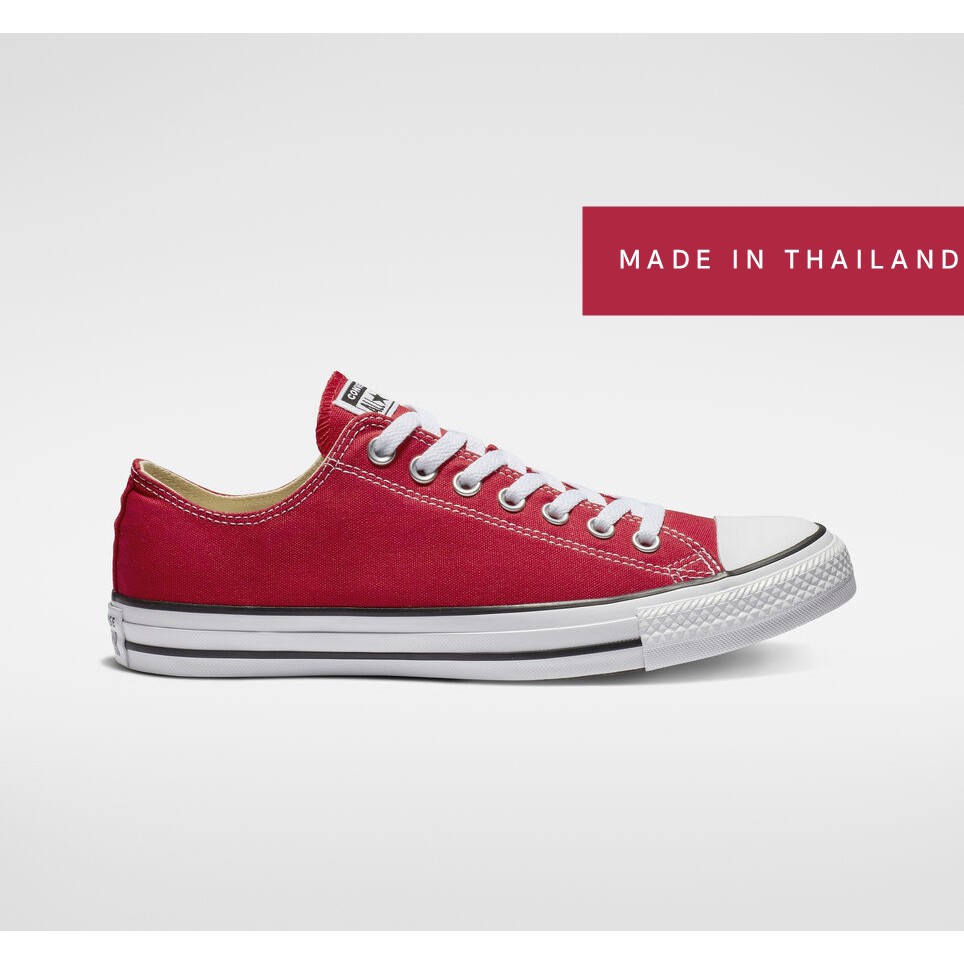 [สินค้าลิขสิทธิ์]Converse All Star Ox RED /Made in Thailand คอนเวิสสีแดง รองเท้าผ้าใบสีแดง ใส่ได้ทั้งหญิงชาย คอนเวิสไทย