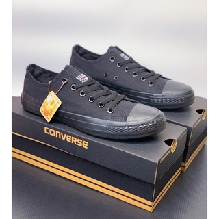 (Free Box Set)🔥รองเท้า Convers All Star Classic OX All Black สีดำ รองเท้าผ้าใบผู้ชายและผู้หญิง36-45