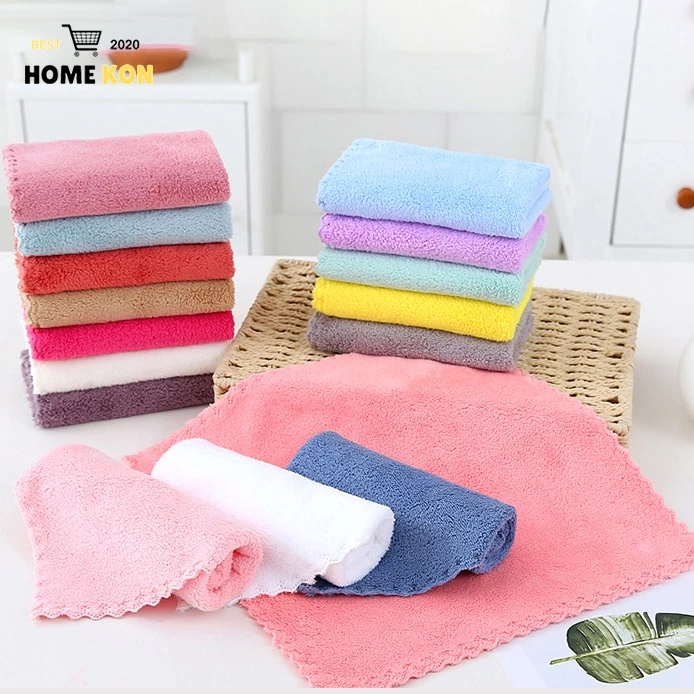 ผ้าเช็ดมือ พร้อมส่ง 26*26CM ผ้าขี้ริ้วอเนกประสงค์ ห้องครัวสองด้านผ้าเช็ดจานดูดซับ