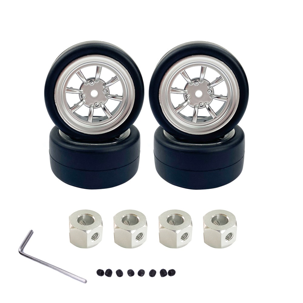 4pcs ยาง Drift ยางอัพเกรดดุมล้อยางสําหรับ WPL D12 RC รถอะไหล่อุปกรณ์เสริม