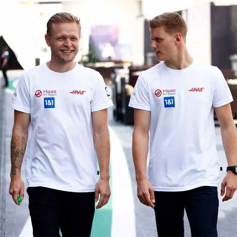 2022 ใหม่ F1 Hass 1 & 1 Racing Suit เสื้อยืดแขนสั้นแห้งเร็วสําหรับเด็กและเด็ก