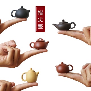 Yixing mini purple sand pot tea pet ornaments handmade raw ore purple sand pocket pot small mini teapot  can be raised