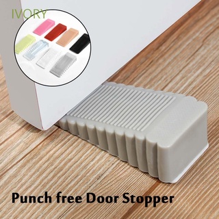 IVORY Non-Slip Door Holders Floor Door Holders Catch Door Stopper Punch free PU Hidden Security Mute Furniture Hardware Door Hidden/Multicolor