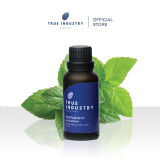 True Industry น้ำมันหอมระเหย 100 % กลิ่นเปปเปอร์มินต์ (Pure Peppermint essential oil) แถมฟรีจุกหยด