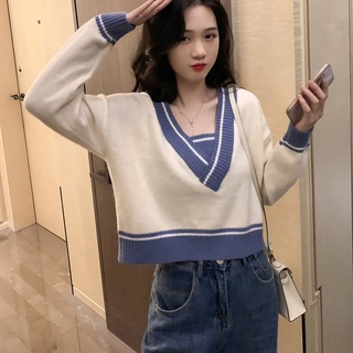 【CHAOYICHU】Womens vintage Korean style loose-fitting sweater 2021