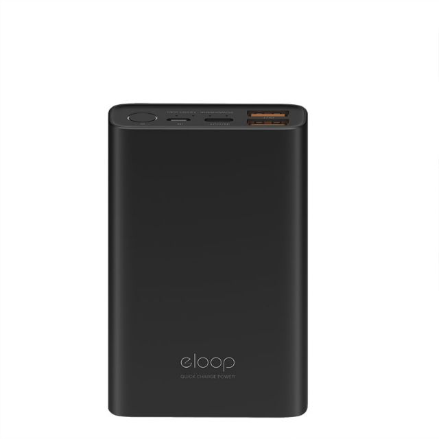 POWER BANK (แบตเตอรี่สำรอง) ELOOP E36 12000 mAh (BLACK)