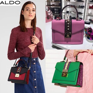 Aldo Whipster bag�� ชน shop กระเป๋า หนัง PU ลายหิน ตกแต่งด้วยผ้ากริตเตอร์ปักมุก