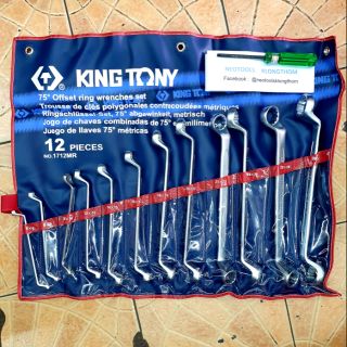 Kingtony 1712mr  ประแจแหวน 12 ตัวชุด คอ75 องศา 6-32 มิล