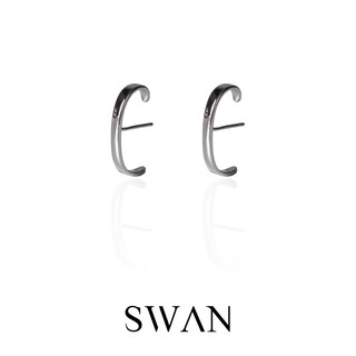 SWAN - Lara Earring ต่างหูเจาะเงินแท้ เรียบๆ เงินเกลี้ยง