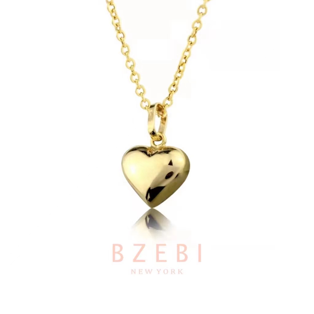 Bzebi สร้อยคอแฟชั่น ผู้หญิง สแตนเลส น่ารัก จี้หัวใจ โซ่ ทองคำแท้ สไตล์นันทนาการ สำหรับผู้หญิง 794n