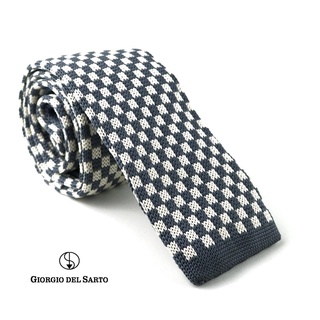 Giorgio Del Sarto Knitted Necktie Grey with Fabric Texture เนคไทไหมพรมสีเทามีเท็กเจอร์