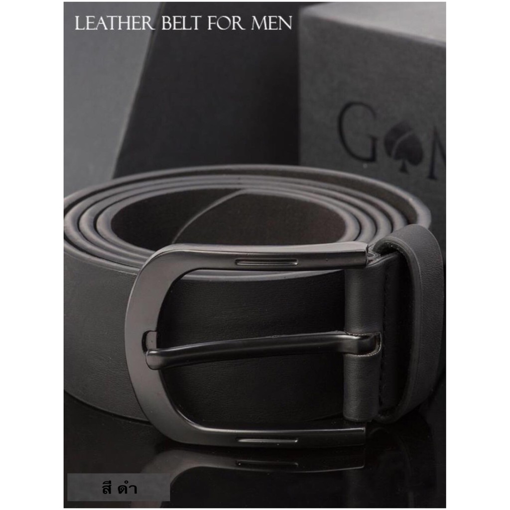 leather belt เข็มขัดผู้ชาย สีดำ แฟชั่น หนังแท้ วินเทจ สำหรับผู้ชาย D-HAPPY