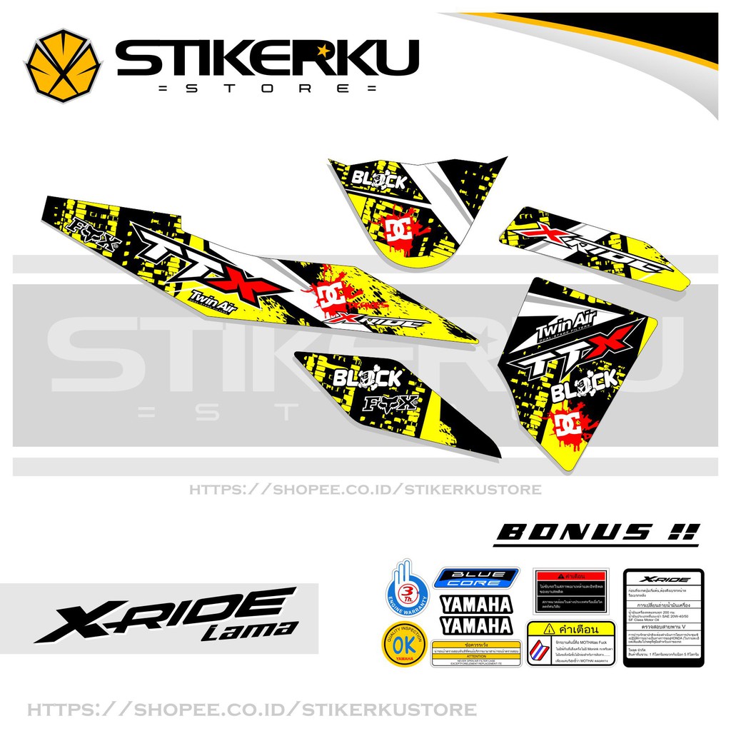 XRIDE OLD STRIPING / X RIDE 115 OLD VARIATION OF STICKERS / GRUNGE TTX SKOTLET STICKERS / PREMIUM