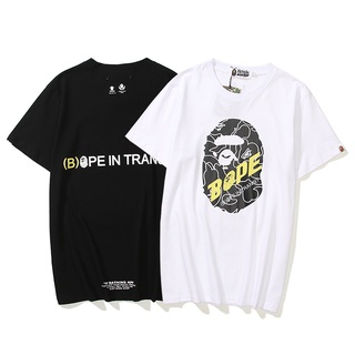 Bape เสื้อยืดแขนสั้น ผ้าฝ้าย พิมพ์ลาย แฟชั่นสําหรับผู้ชาย และผู้หญิง