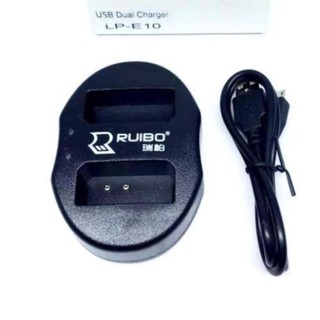 DUAL CHARGER LP-E10 แท่นชาร์จแบตกล้องแบบคู่ ชาร์จทีละ2ก้อน USB Dual Battery Charger for Canon  #160