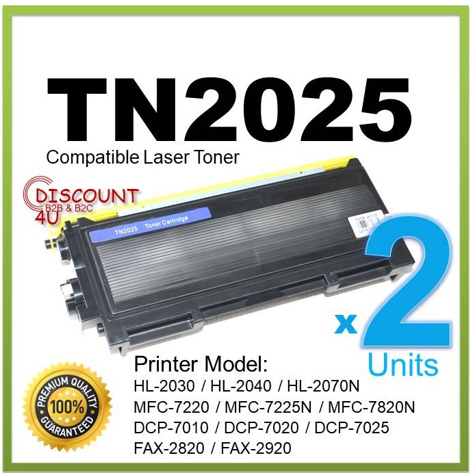 Discount4U Toner สินค้าเทียบ**Pack2** Toner TN-2025/TN2025/T2025/2025 For HL-2040/2070/2035/2037,DCP