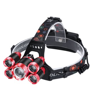 ไฟส่องกบ 5LED ปรับการกระจายแสงได้ สีแดง