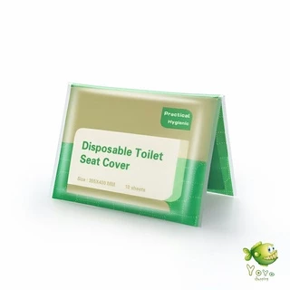 YOYO แผ่นรองนั่งชักโครก แบบพกพาสะดวก สามารถย้อยละลายในน้ำง่าย 1 แพ็ค10ชิ้น paper toilet seat